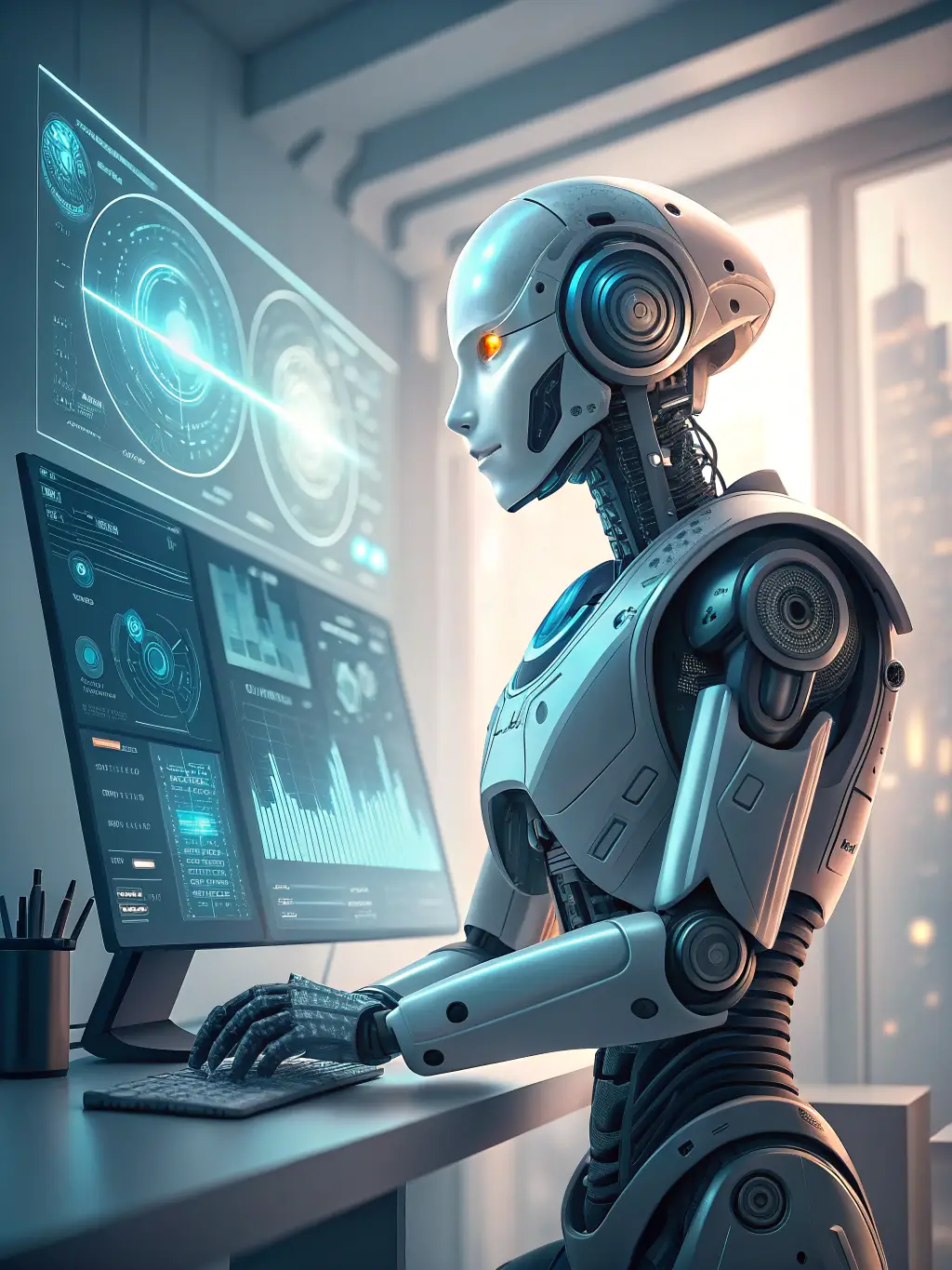 A visual representation of an AI agent interacting with a complex system, highlighting practical application and integration.