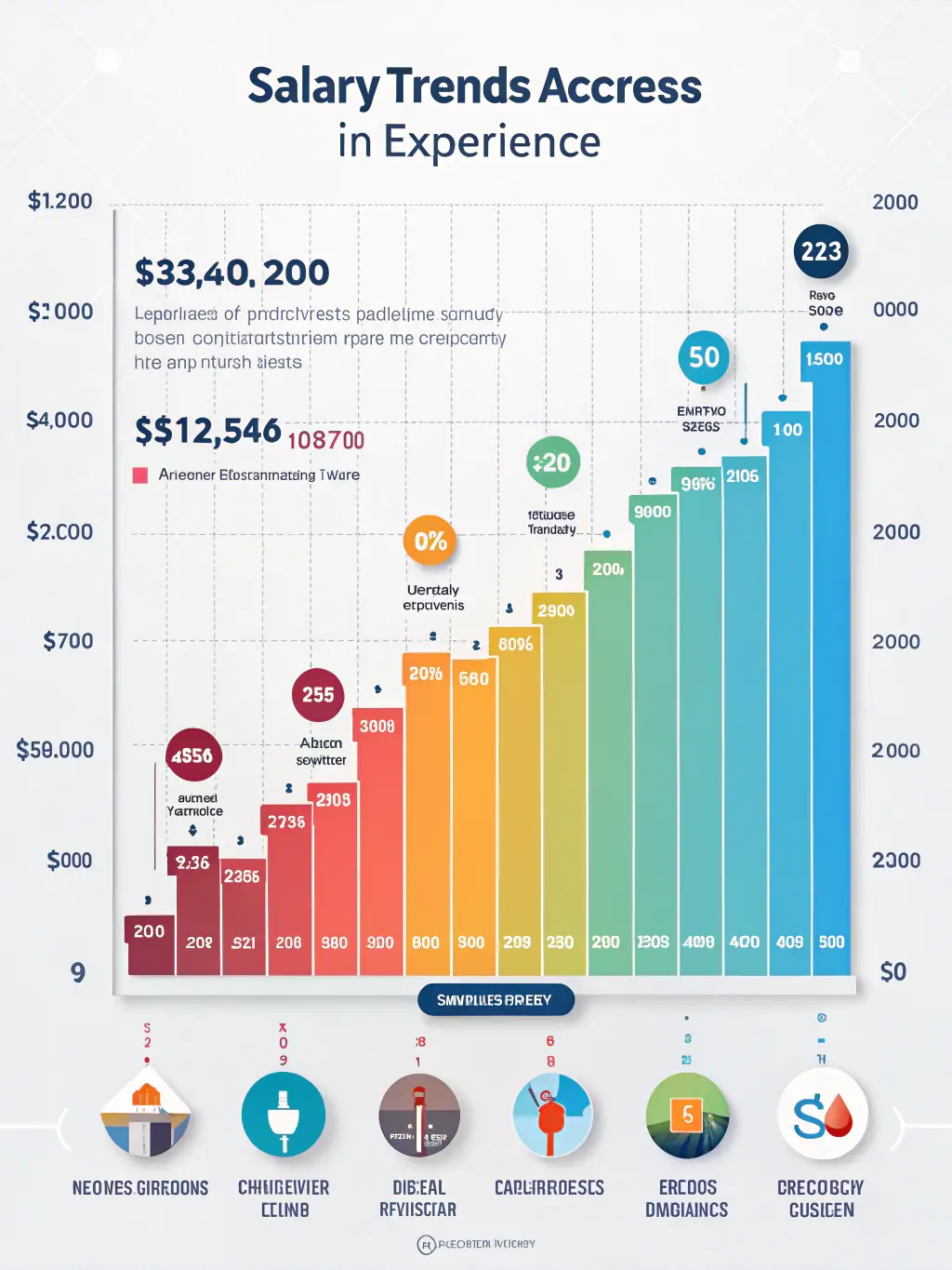 A graph showing salary growth over time, illustrating the potential for increased earning potential with the 3A certification.