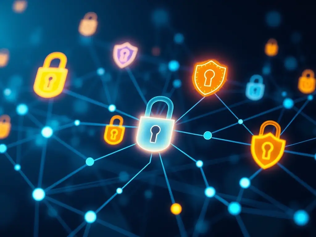 A visual representation of Zero Trust architecture principles, highlighting concepts like micro-segmentation, multi-factor authentication, and continuous monitoring.
